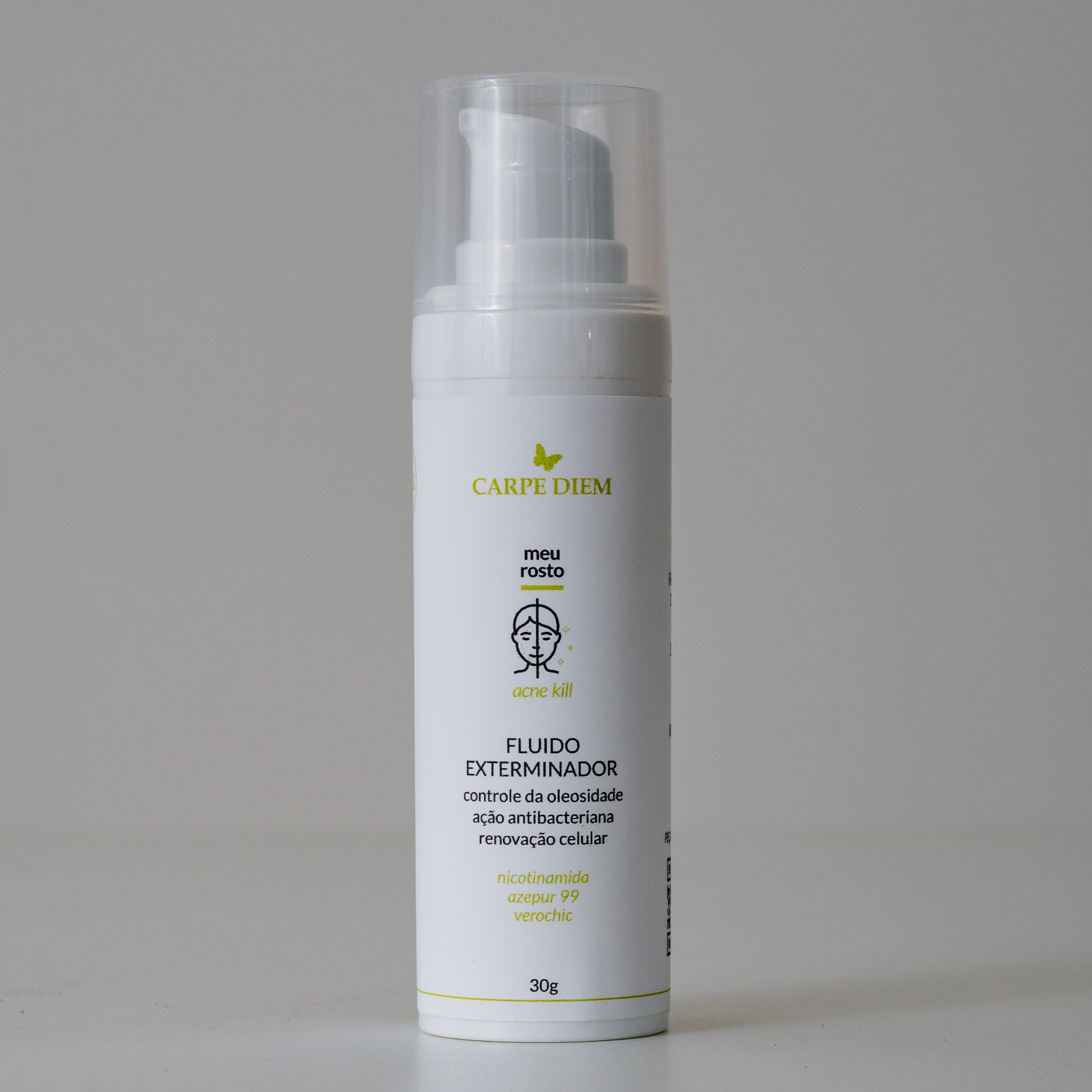 FLUIDO EXTERMINADOR 30g - Azepur 99, Verochic e Nicotinamida - Controla a oleosidade, promove renovação celular e hidrata a pele