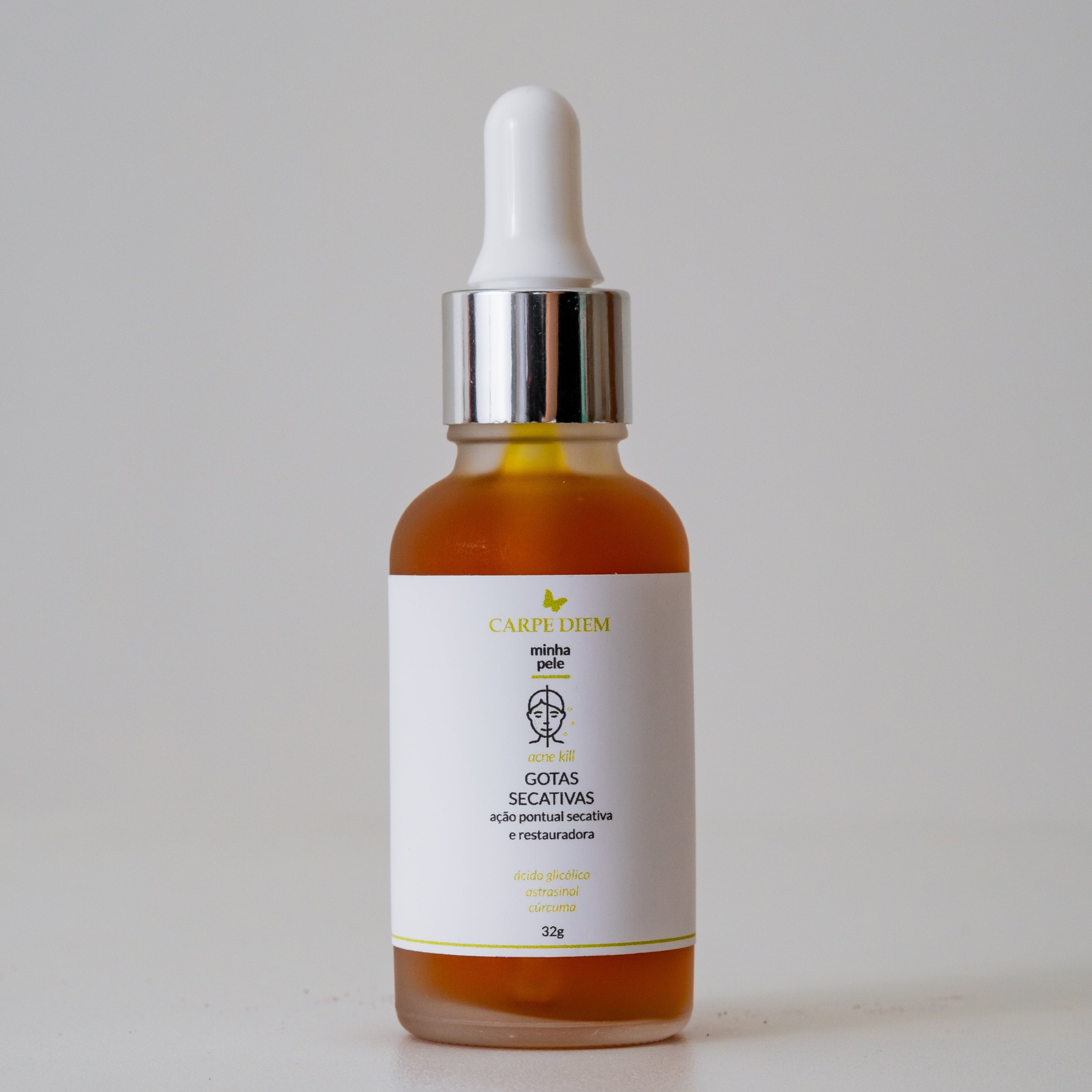 GOTAS SECATIVAS 32g - Astrasinol, Ácido Glicólico e Cúrcuma - Ação secativa e cicatrizante para espinhas