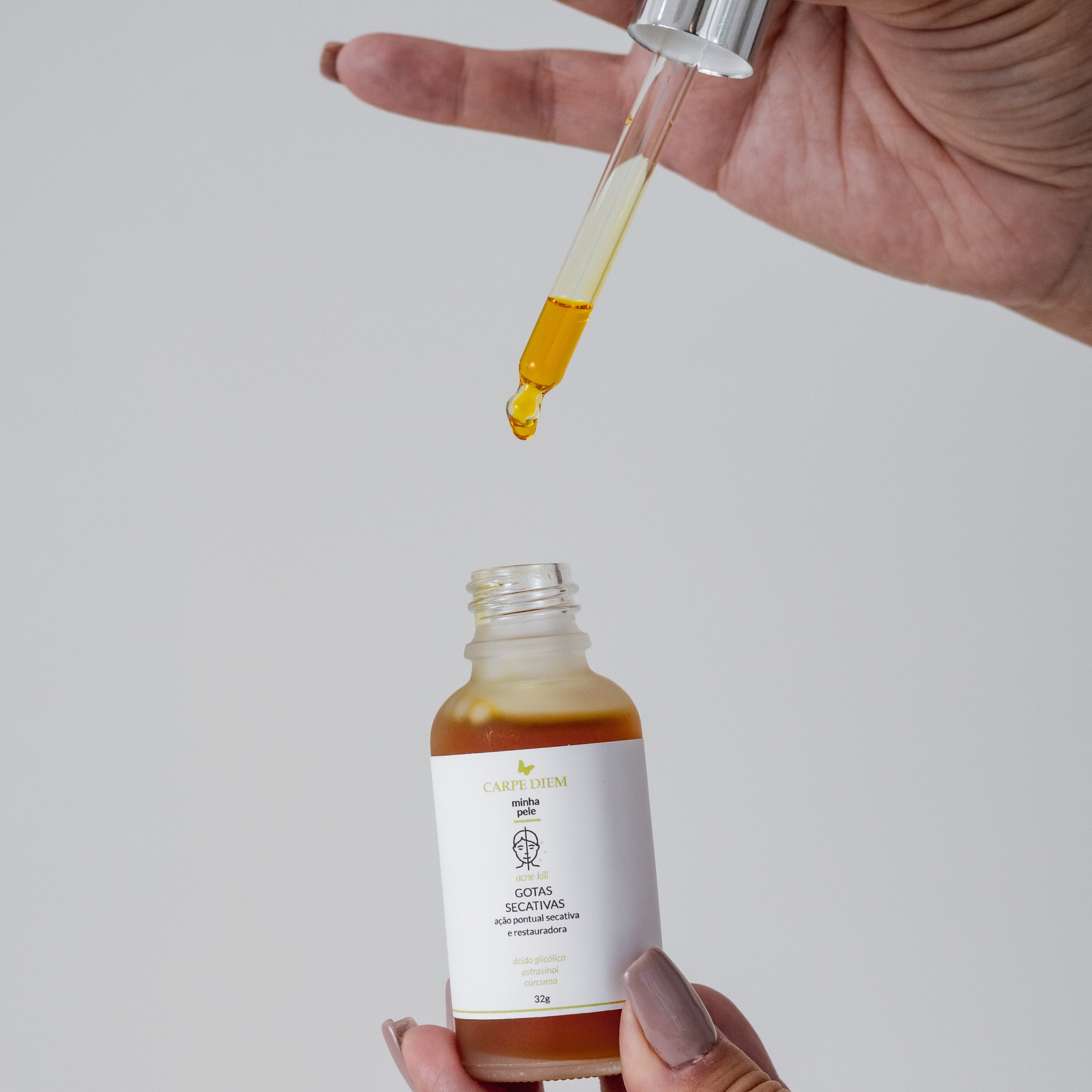 GOTAS SECATIVAS 32g - Astrasinol, Ácido Glicólico e Cúrcuma - Ação secativa e cicatrizante para espinhas