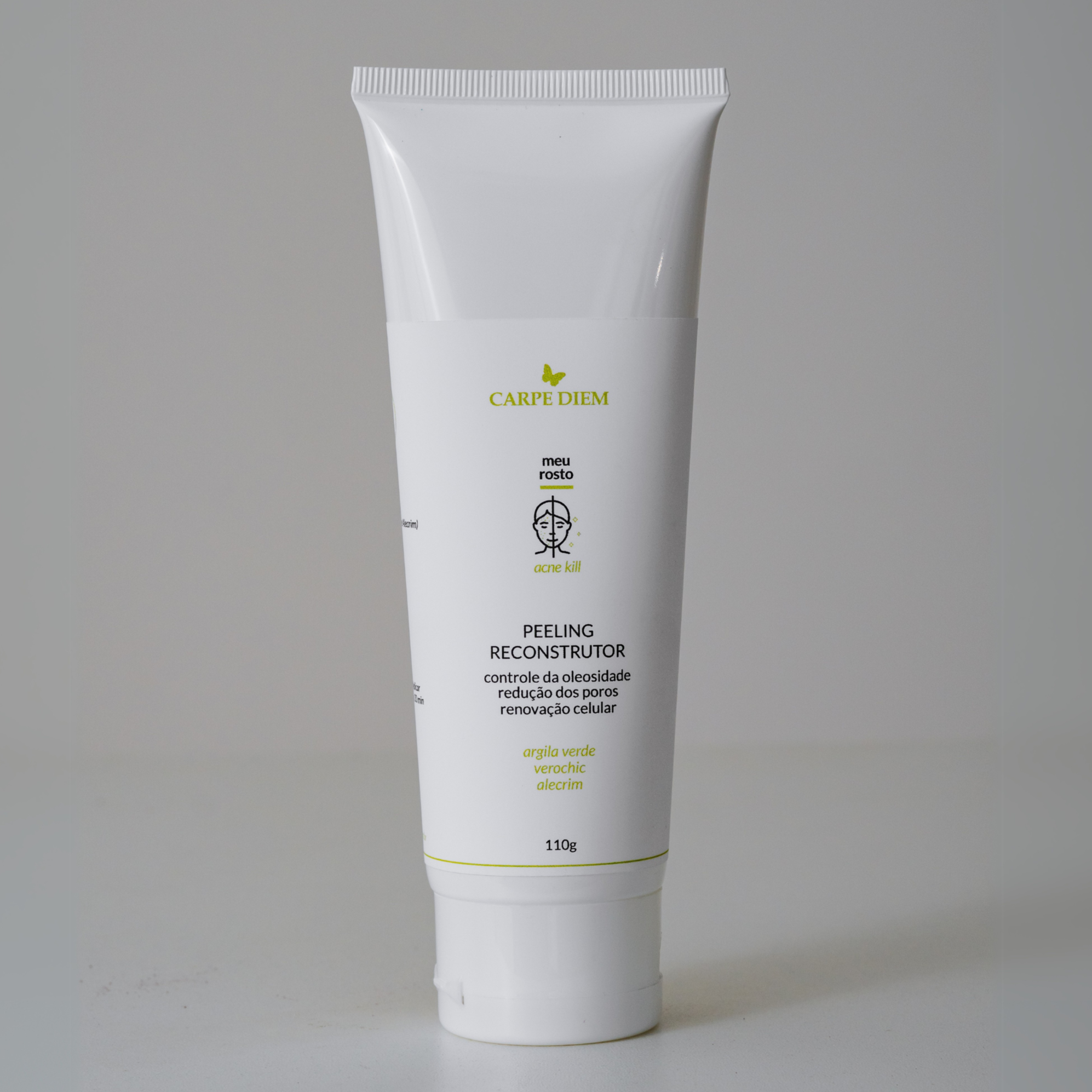 PEELING RECONSTRUTOR 110g - Argila Verde, Verochic e Alecrim - Renova a pele, reduz poros dilatados e controla a oleosidade