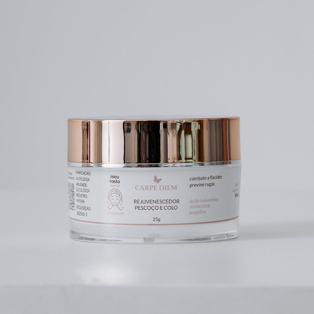 REJUVENESCEDOR PESCOÇO E COLO 25g - Progeline, Skinnectura e Ácido Hialurônico - Previne flacidez e rugas