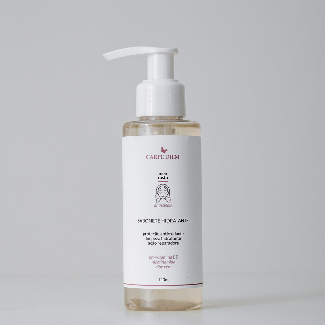 SABONETE HIDRATANTE 250ml ou 120ml - Aloe Vera, Nicotinamida e Pró-Vitamina B5 - Limpeza com ação hidratante