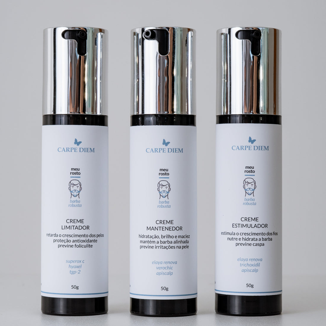 KIT BARBA DE RESPEITO - Creme Estimulador, Creme Limitador e Creme Mantenedor