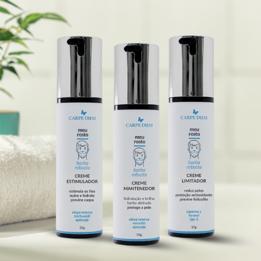 KIT BARBA DE RESPEITO - Creme Estimulador, Creme Limitador e Creme Mantenedor