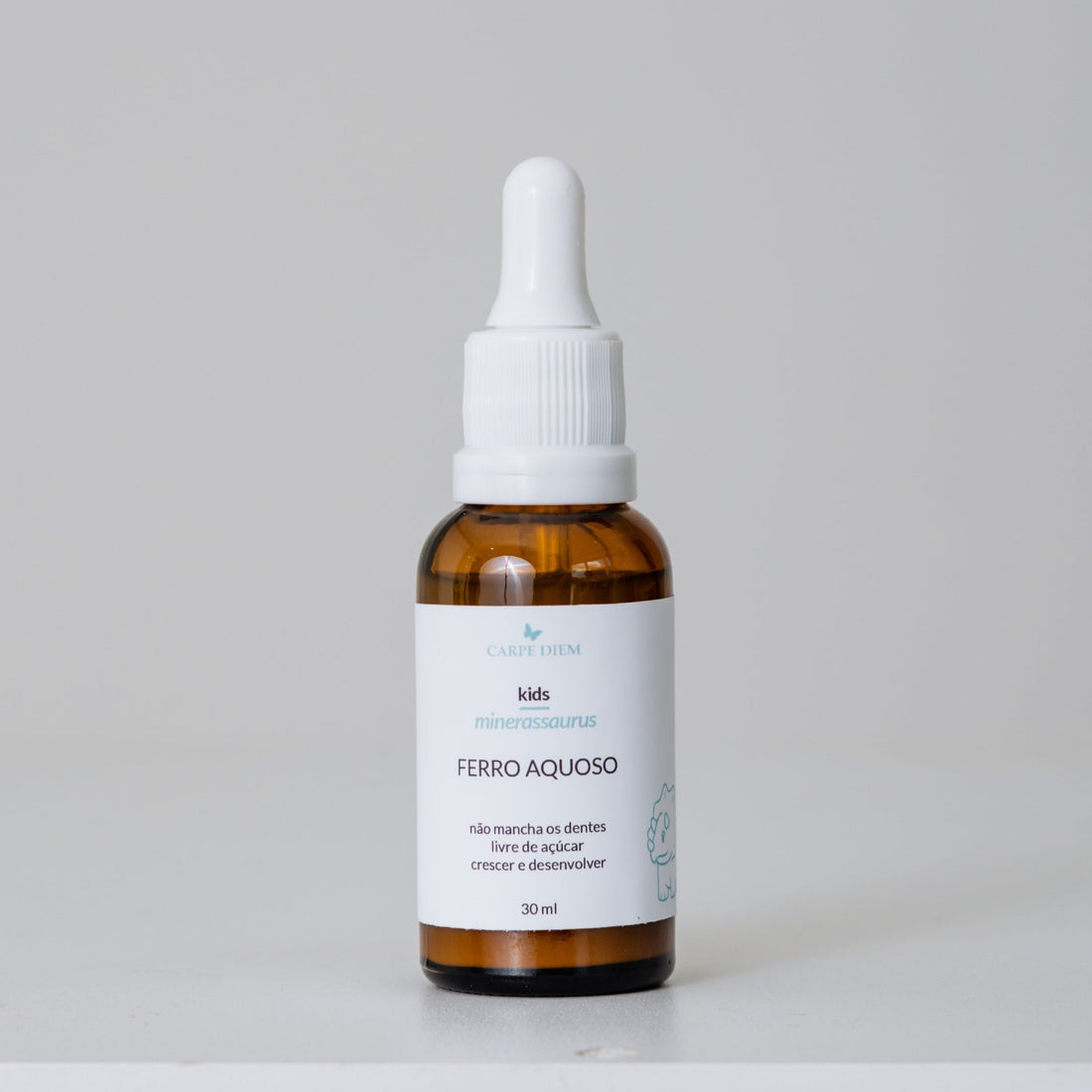 MINERASSAURUS FERRO AQUOSO 30ml - Não mancha os dentes - Pirofosfato Férrico - Crescimento e desenvolvimento saudáveis