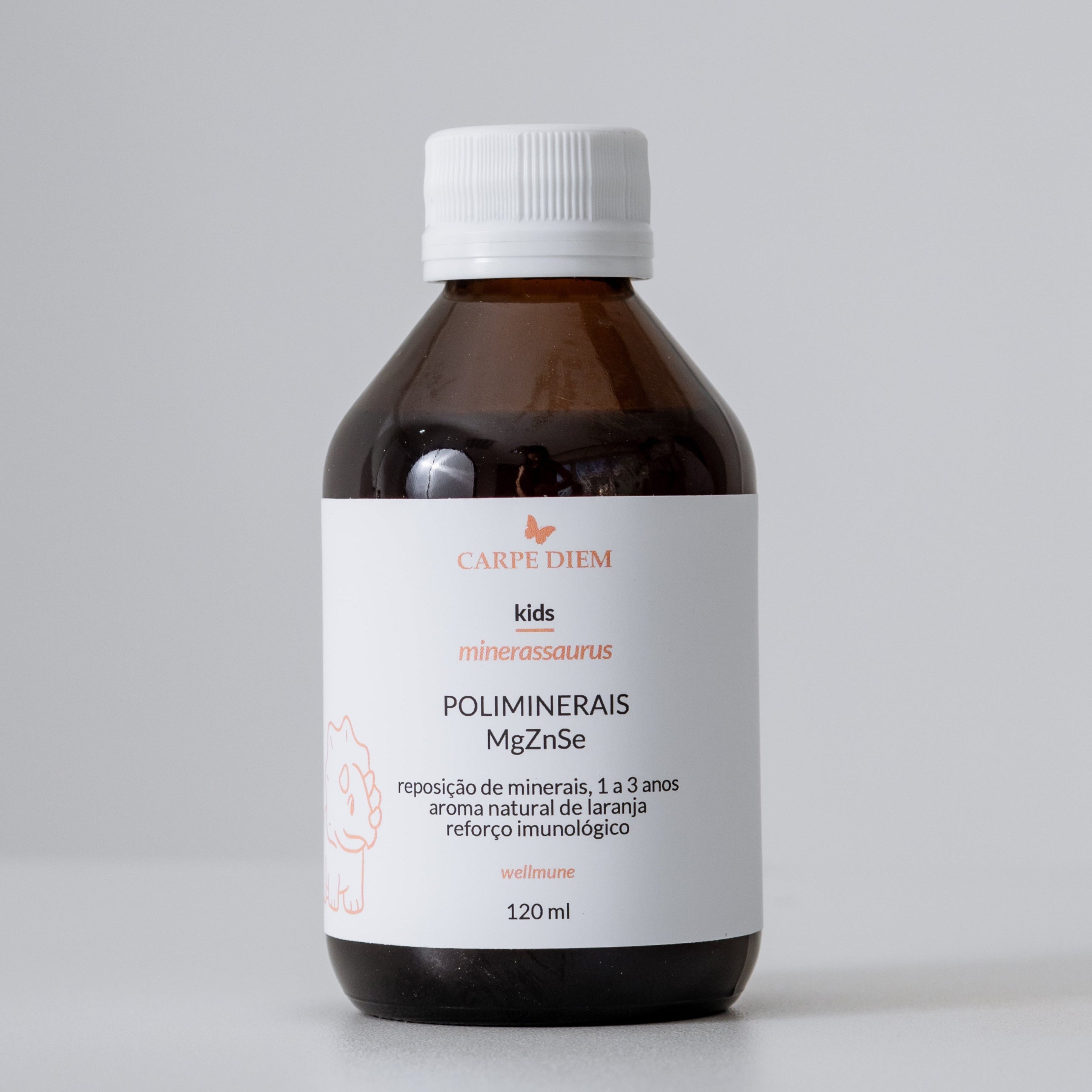 MINERASSAURUS POLIMINERAIS MgZnSe 120ml - Crianças de 1 a 3 anos - Desenvovimento saudável