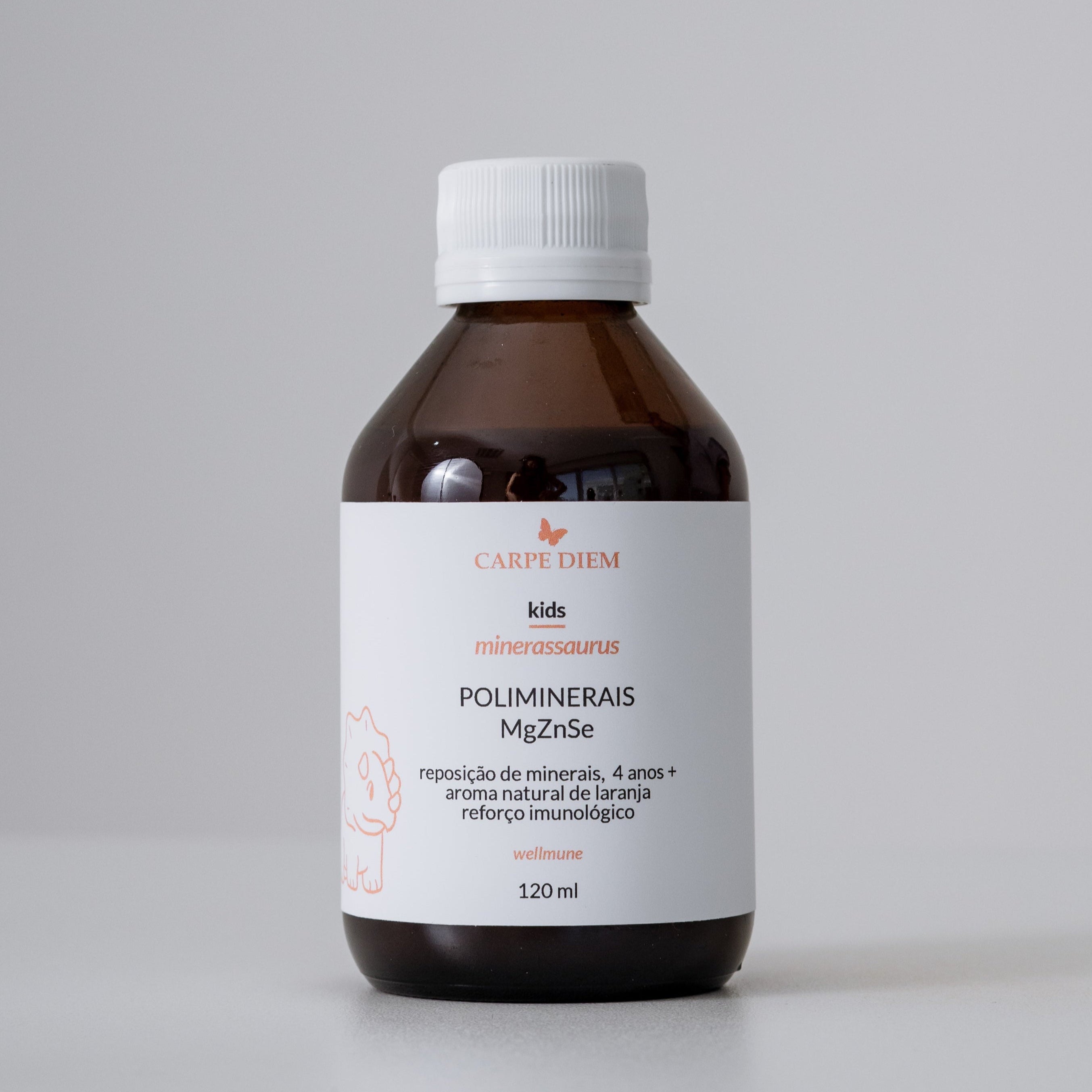MINERASSAURUS POLIMINERAIS MgZnSe 120ml - Crianças a partir de 4 anos - Desenvolvimento Saudável