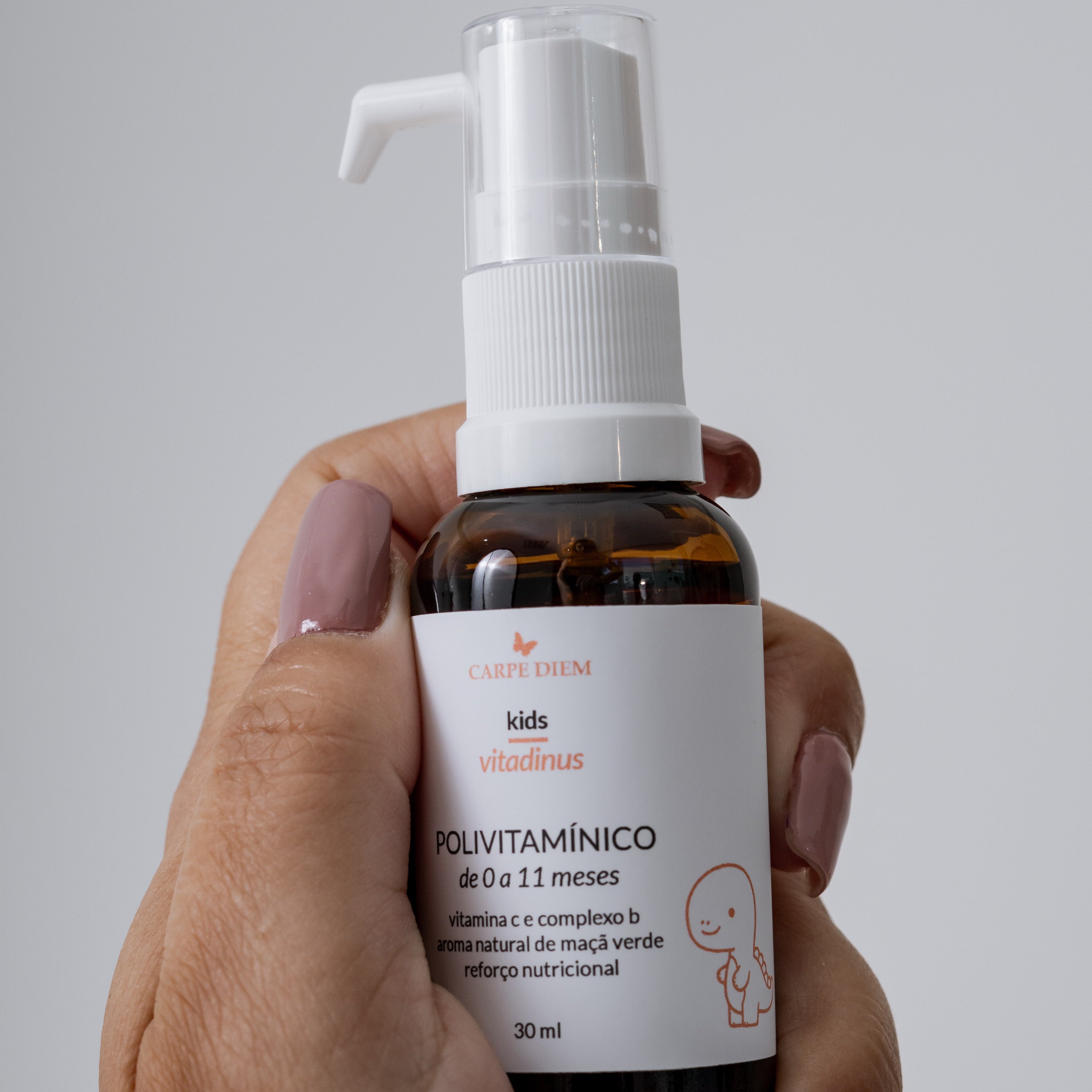 VITADINUS POLIVITAMÍNICO 0-11 meses 30ml - Bebês 0-11 meses - Não contém açúcar - Vitamina C e Complexo B - Suporte para desenvolvimento saudável
