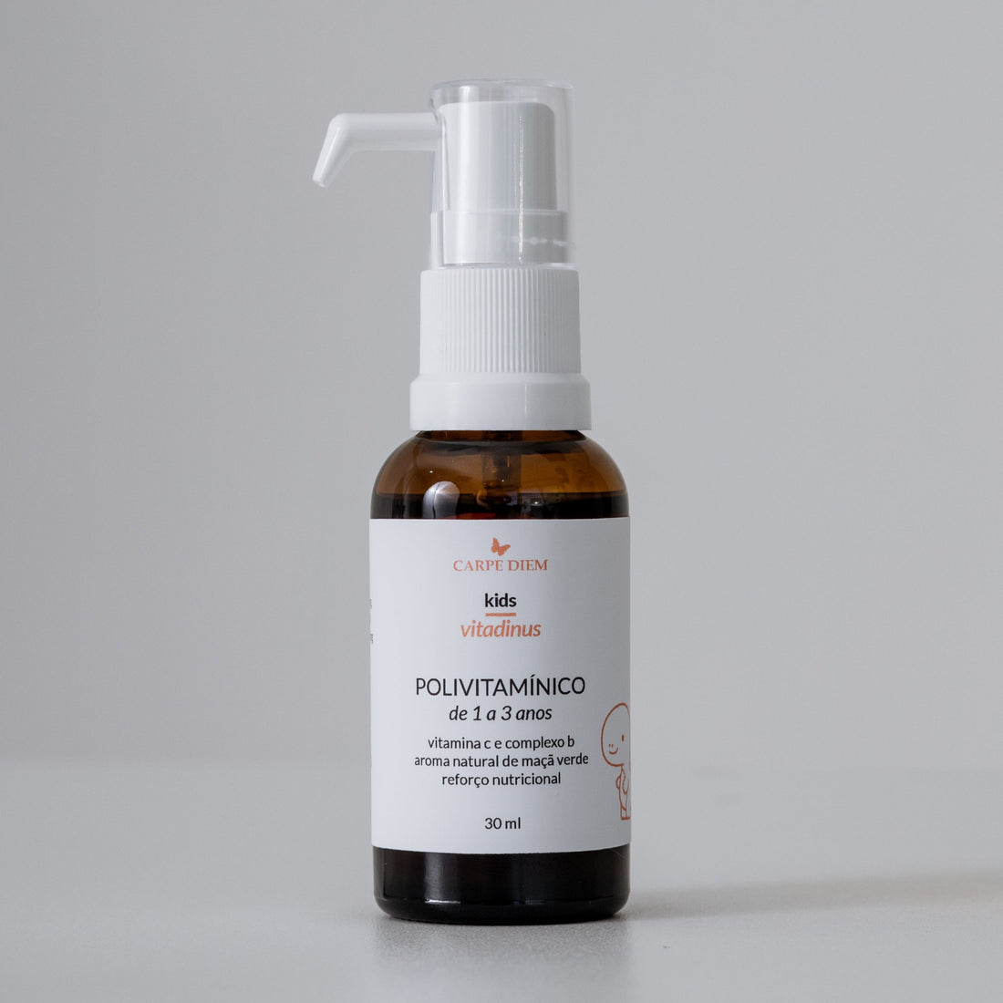 VITADINUS POLIVITAMÍNICO 1-3 anos 30ml - Crianças de 1 a 3 anos - Não contém açúcar - Vitamina C e Complexo B - Suporte para desenvolvimento saudável