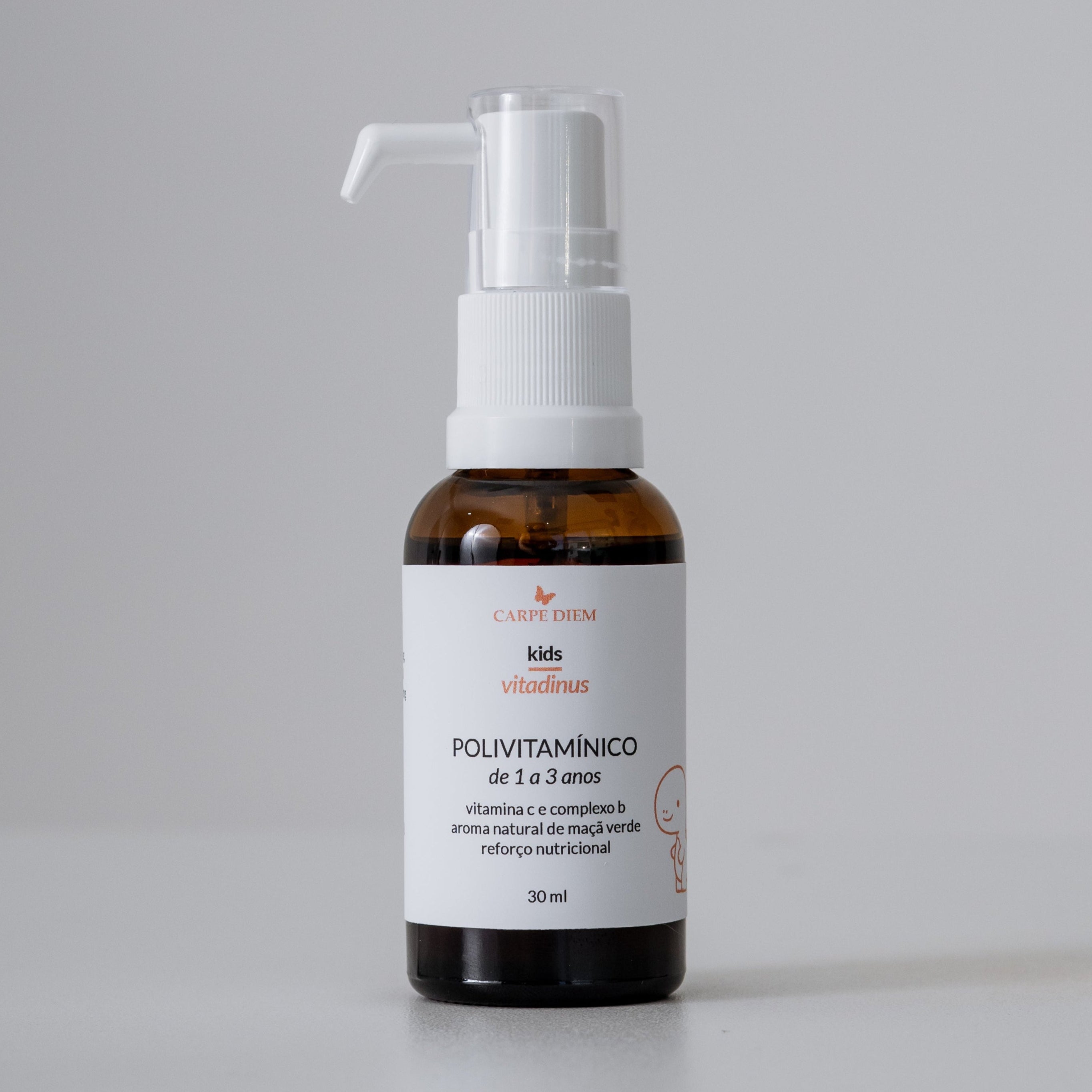 VITADINUS POLIVITAMÍNICO 1-3 anos 30ml - Crianças de 1 a 3 anos - Não contém açúcar - Vitamina C e Complexo B - Suporte para desenvolvimento saudável