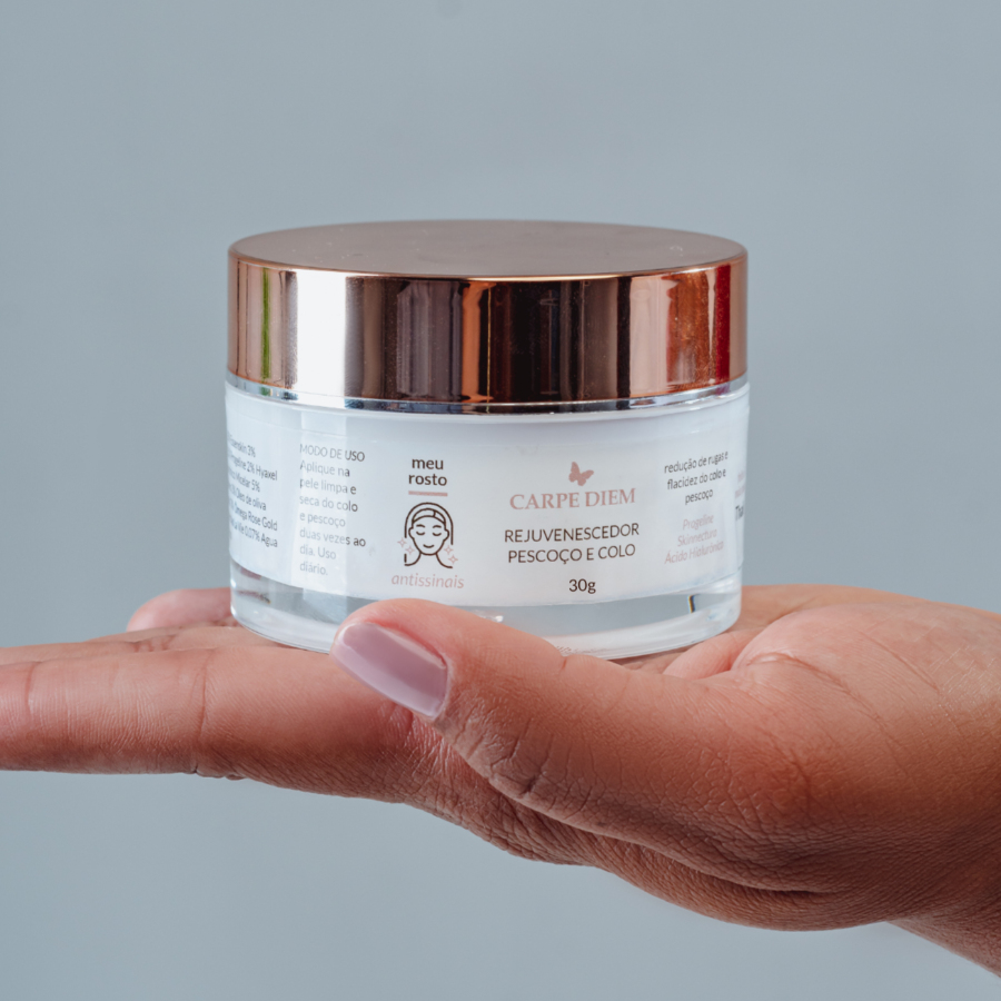 REJUVENESCEDOR PESCOÇO E COLO 25g - Progeline, Skinnectura e Ácido Hialurônico - Previne flacidez e rugas na região de colo e pescoço