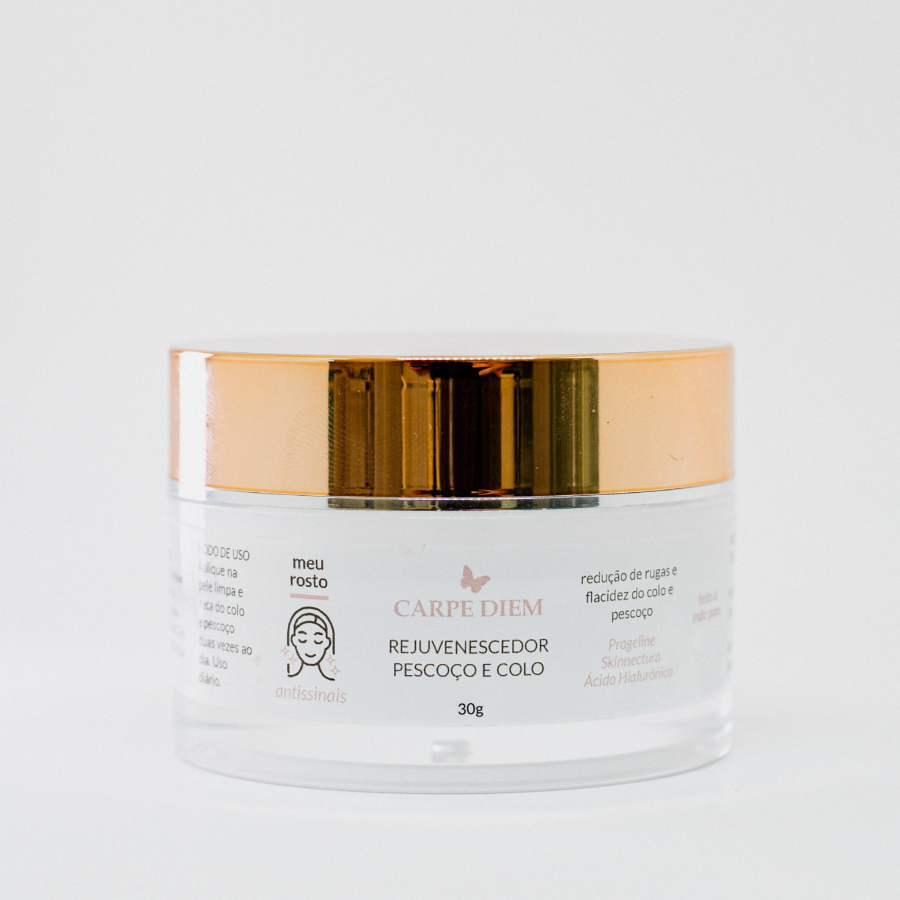 REJUVENESCEDOR PESCOÇO E COLO 25g - Progeline, Skinnectura e Ácido Hialurônico - Previne flacidez e rugas na região de colo e pescoço