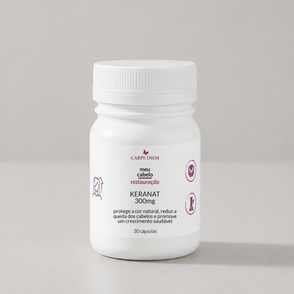 KERANAT 30 cápsulas - Keranat 300mg - Força, proteção e redução da queda dos cabelos