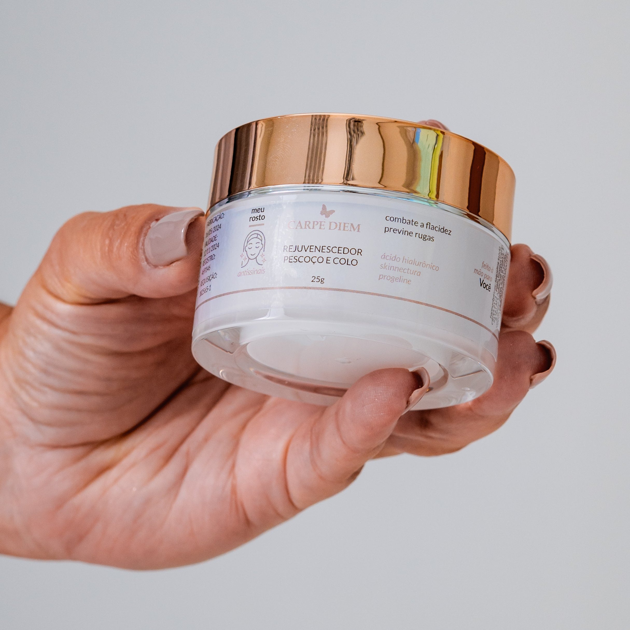 REJUVENESCEDOR PESCOÇO E COLO 25g - Progeline, Skinnectura e Ácido Hialurônico - Previne flacidez e rugas