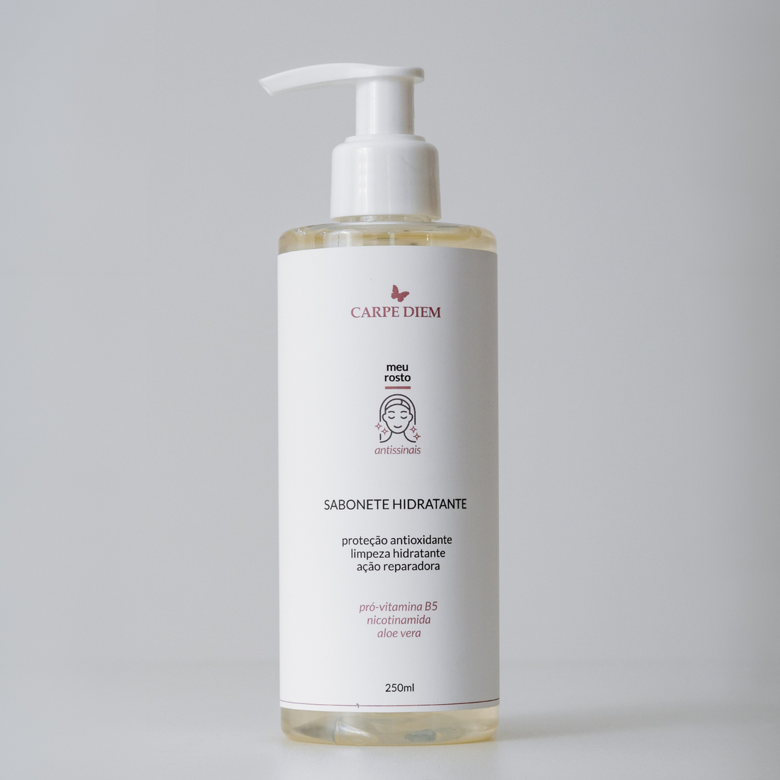 SABONETE HIDRATANTE 250ml ou 120ml - Aloe Vera, Nicotinamida e Pró-Vitamina B5 - Limpeza com ação hidratante