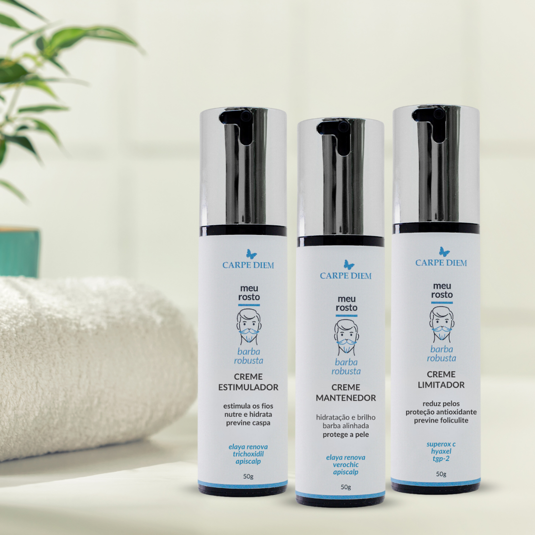 KIT BARBA DE RESPEITO - Creme Estimulador, Creme Limitador e Creme Mantenedor