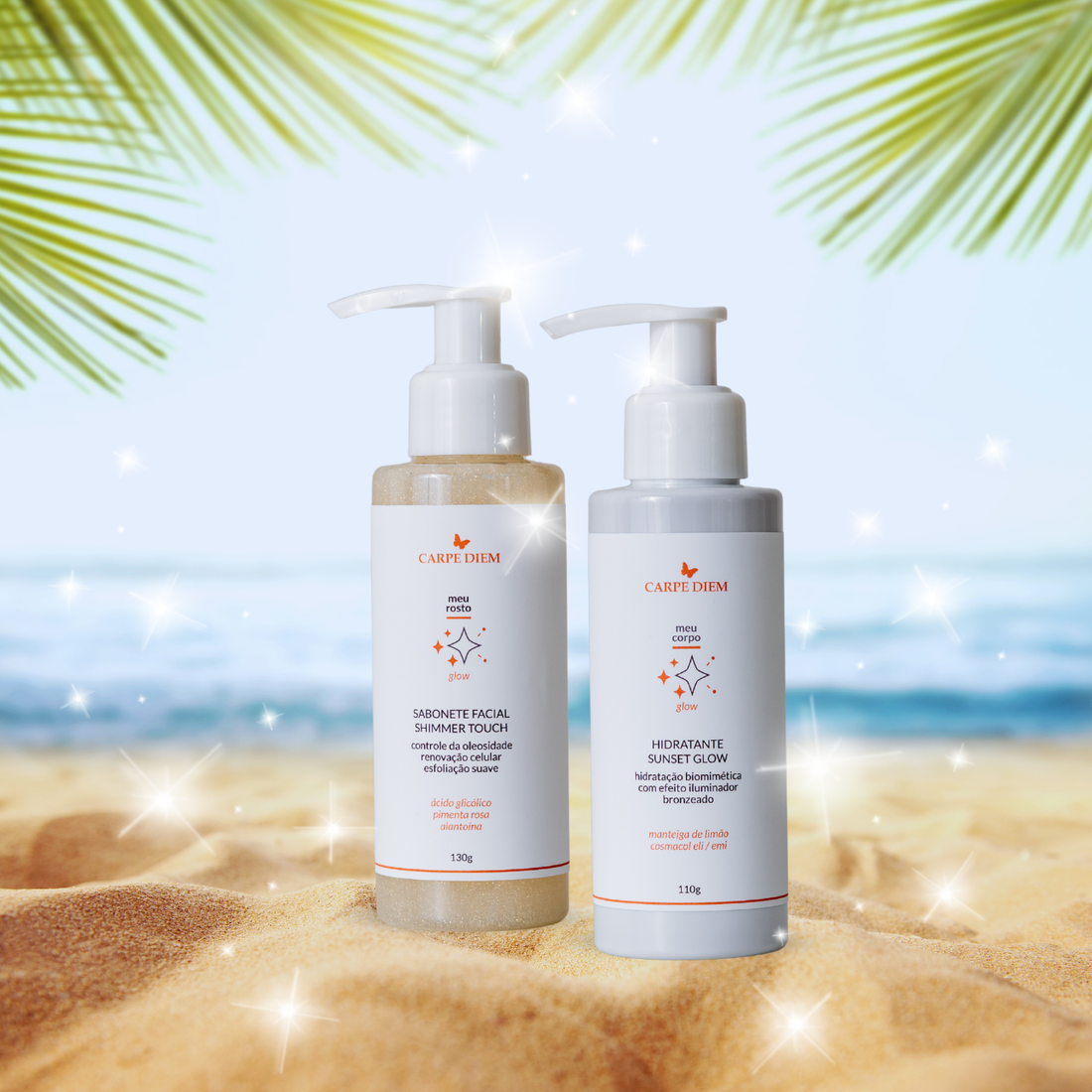 KIT SUMMER GLOW - Hidratante Golden Glam e Sabonete Facial Shimmer Touch