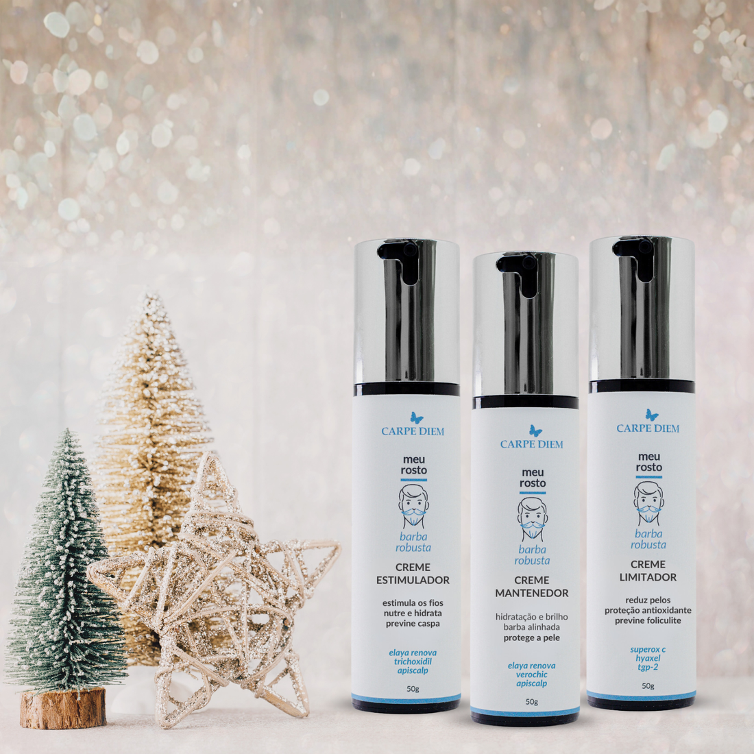 KIT BARBA DE RESPEITO - Creme Estimulador, Creme Limitador e Creme Mantenedor
