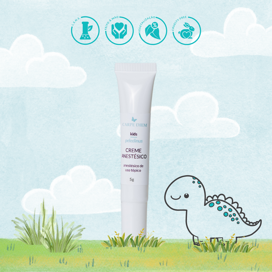 PELEDINUS CREME ANESTÉSICO 5g - Lidocaína e Prilocaína - Efeito anestésico tópico