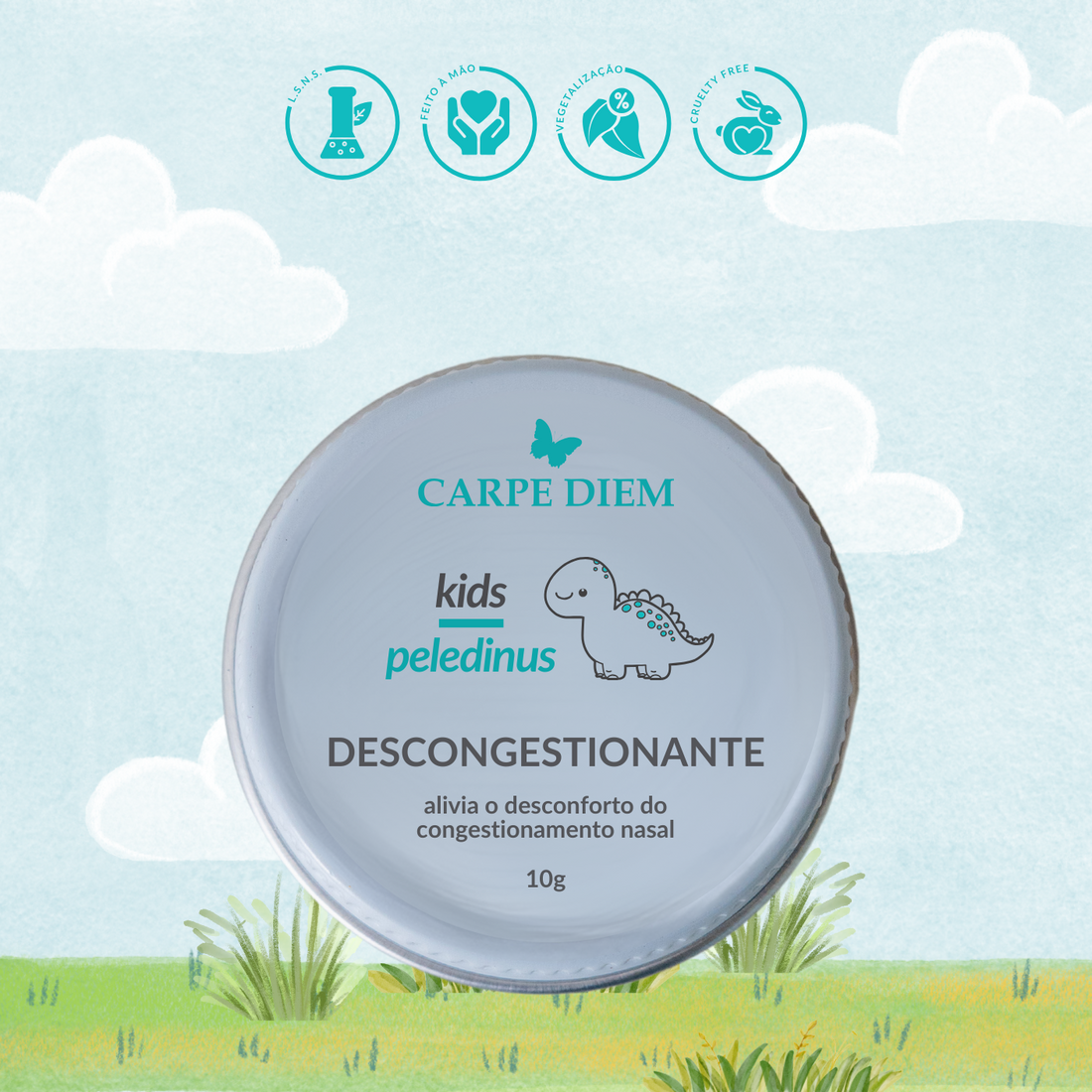 PELEDINUS DESCONGESTIONANTE 10g - Menta Piperita, Limão Siciliano e Copaíba - Alivia o desconforto do congestionamento nasal